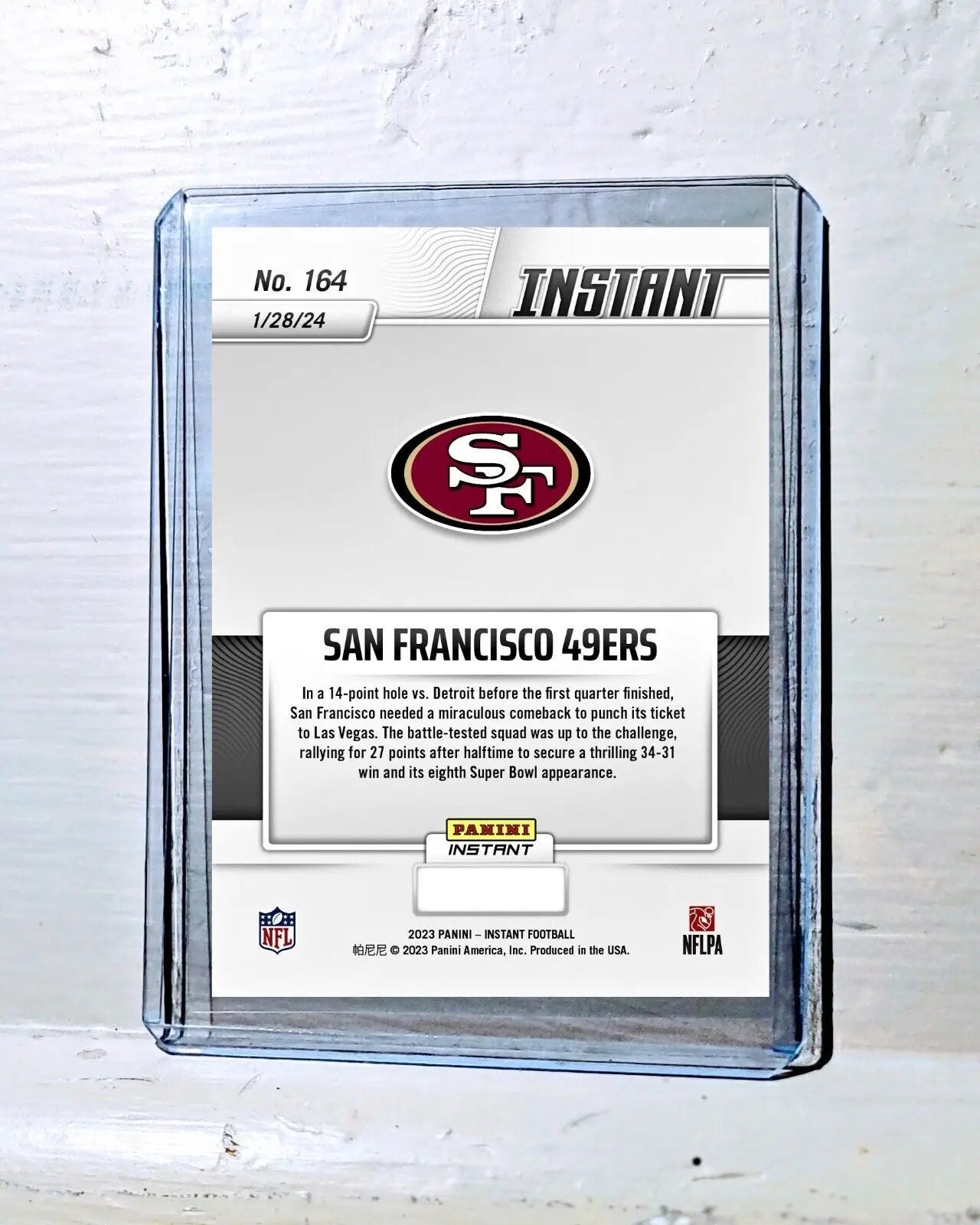 San Francisco 49’ers 2023 Panini NFL Football #164 Card PreSale NFC Champions
