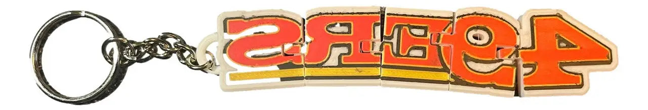 San Francisco 49ers keychain with rectangular segmented charm NFL football fan gift