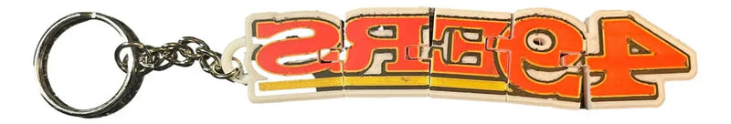 San Francisco 49ers keychain with rectangular segmented charm NFL football fan gift