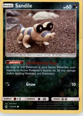 Sandile (113) - SM - Unbroken Bonds - Reverse Holo LP - #113/214 - Pokémon Card Single