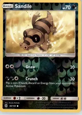 Sandile - SM Base Set - Reverse Holo LP - #83/149 - Pokémon Card Single