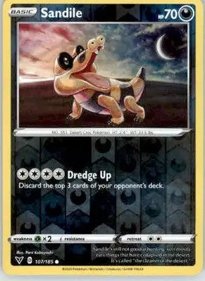 Sandile - SWSH04: Vivid Voltage - 107/185 - Reverse Holo LP - Pokémon Card Single