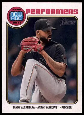 Sandy Alcantara 2023 Topps Heritage New Age Performers #NA-25 Miami Marlins - Baseball Card Single