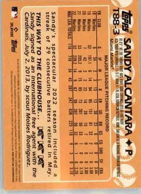 Sandy Alcantara - 2023 Topps - #T88-3 - 1988 Topps Baseball 35th Anniversary - Baseball Card Single