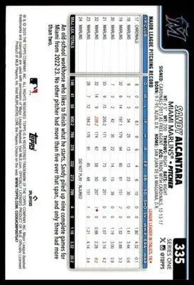 Sandy Alcantara 2025 Topps #335 Miami Marlins - Baseball Card Single