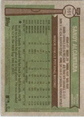 Sandy Alcantara - 2025 Topps Heritage - #161 - Baseball - Baseball Card Single