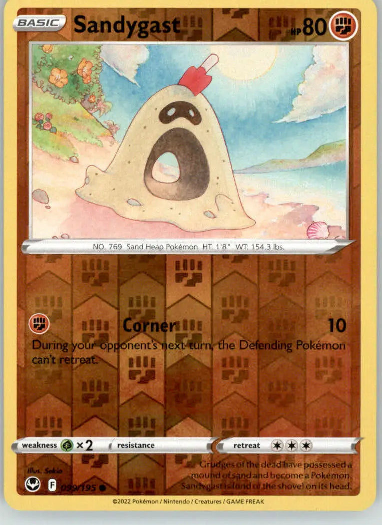 Sandygast - Silver Tempest - 099/195 - Reverse Holo LP Pokemon - Pokémon Card Single
