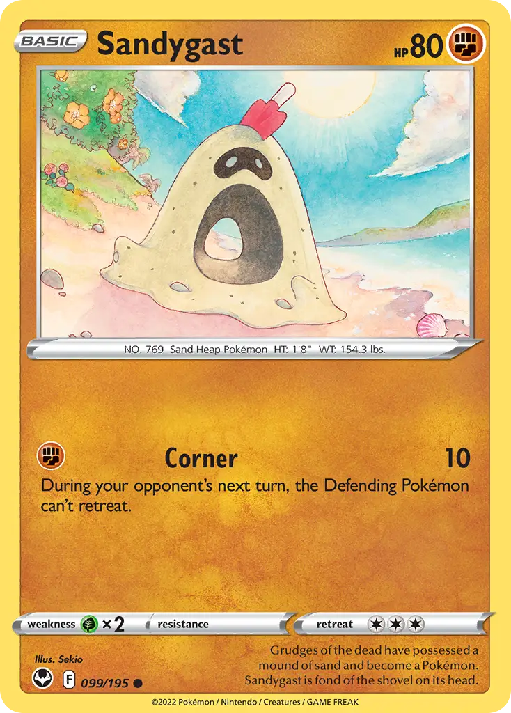Sandygast - Silver Tempest - 099/195 - Reverse Holo LP Pokemon - Pokémon Card Single