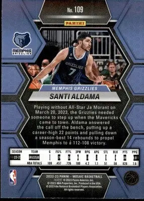 Santi Aldama - 2022-23 Panini Mosaic - #109 - Basketball - Basketball Card Single