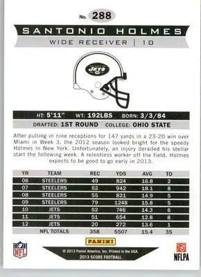 Santonio Holmes - 2013 Score - #288 - Football - Football Card Single