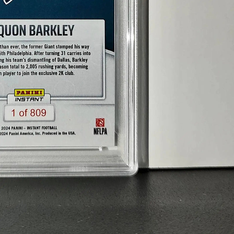 Saquon Barkley 2024 Panini Milestone NFL #236 Eagles 1 of 809 PSA 10 Gem Mint - Football Card Single