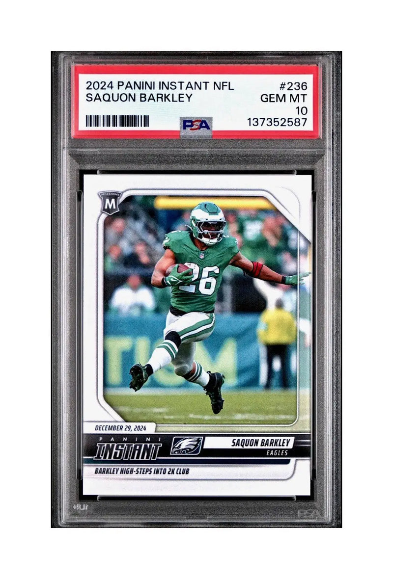 Saquon Barkley 2024 Panini Milestone NFL #236 Eagles 1 of 809 PSA 10 Gem Mint