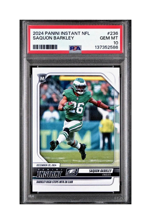 Saquon Barkley 2024 Panini Milestone NFL #236 Eagles 1 of 809 PSA 10 Gem Mint - Football Card Single