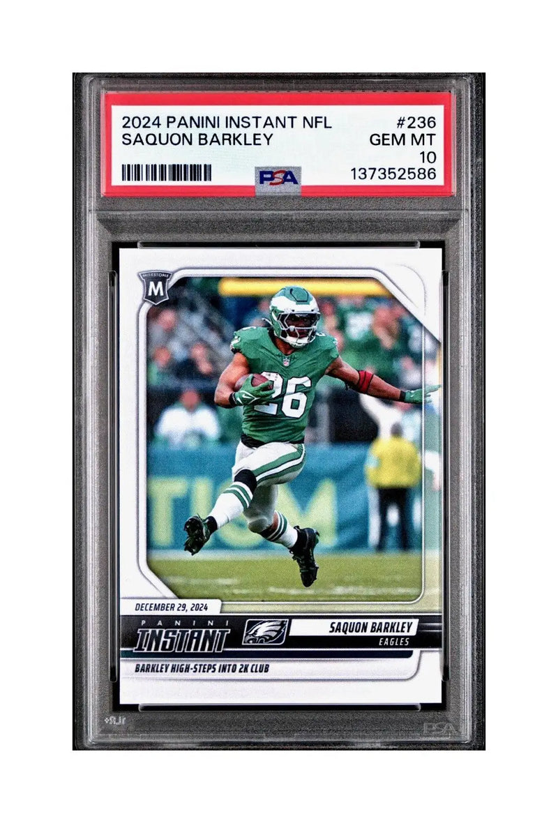 Saquon Barkley 2024 Panini Milestone NFL #236 Eagles 1 of 809 PSA 10 Gem Mint - Football Card Single