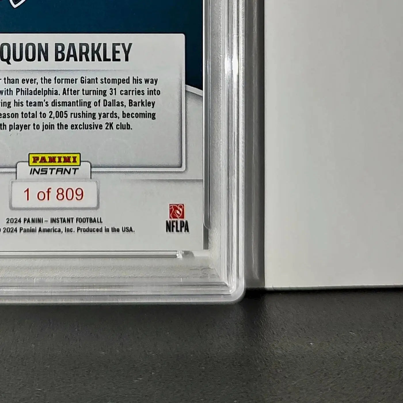 Saquon Barkley 2024 Panini Milestone NFL #236 Eagles 1 of 809 PSA 10 Gem Mint