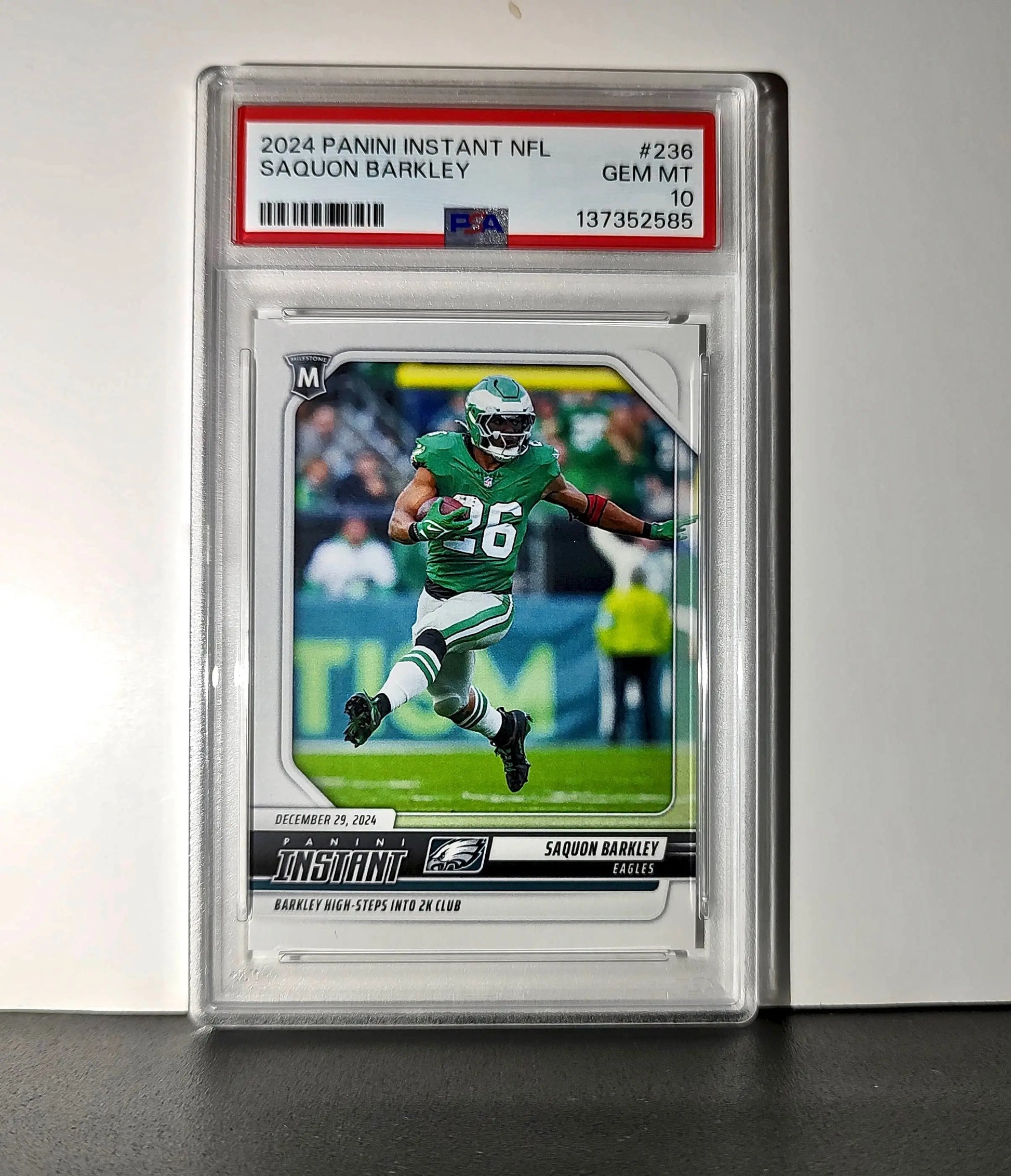 Saquon Barkley 2024 Panini Milestone NFL #236 Eagles 1 of 809 PSA 10 Gem Mint