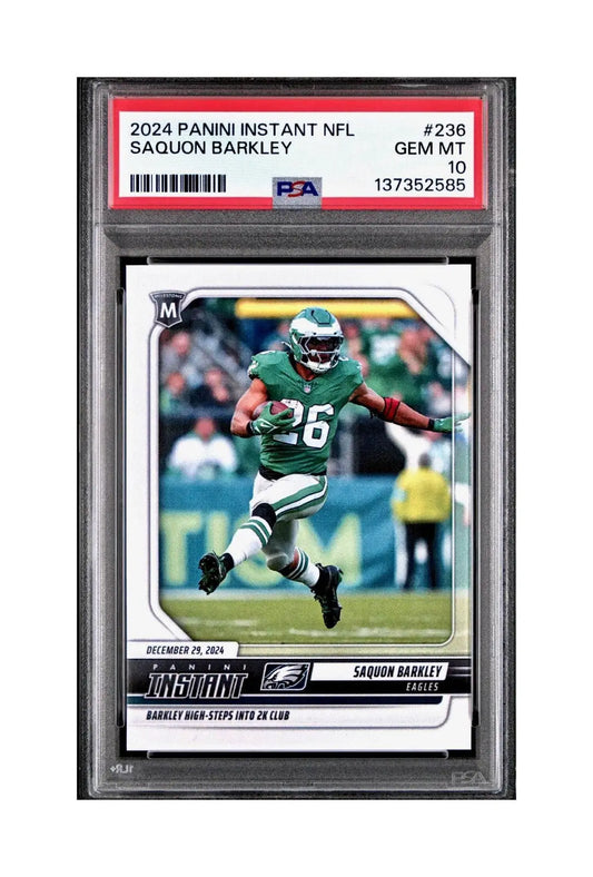 Saquon Barkley 2024 Panini Milestone NFL #236 Eagles 1 of 809 PSA 10 Gem Mint