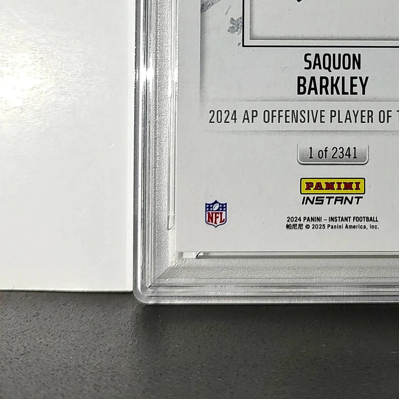 Saquon Barkley 2024 Panini NFL AP Offensive Player of the Year Eagles PSA 10 Gem