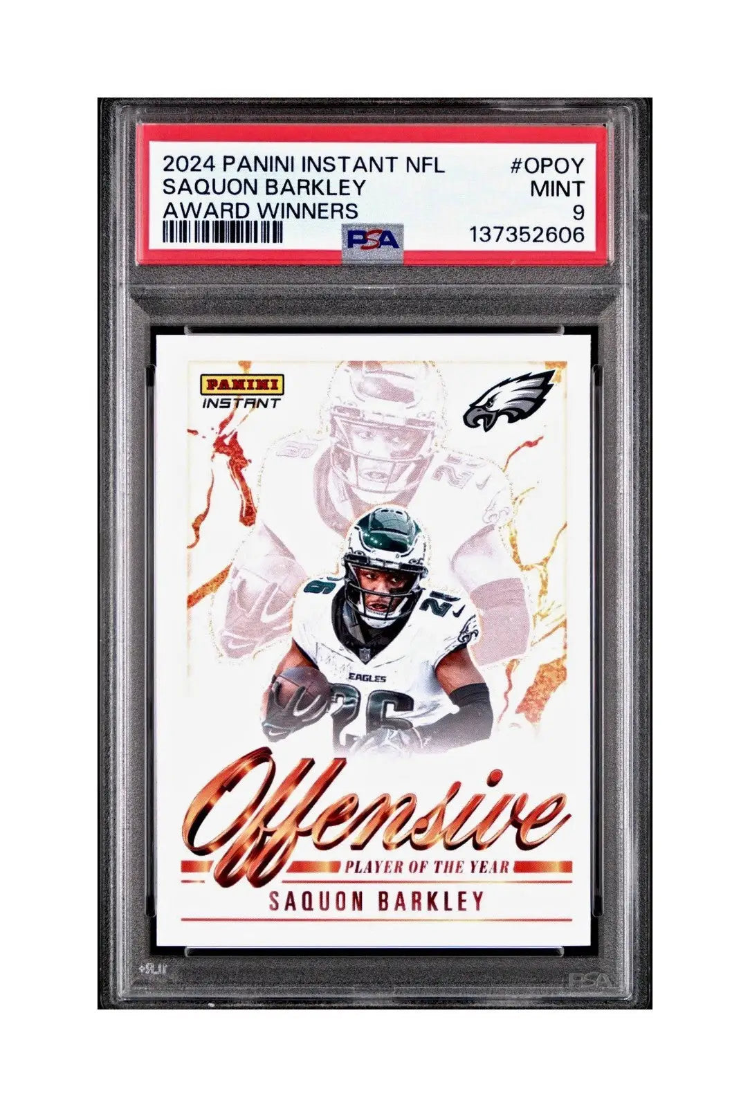 Saquon Barkley 2024 Panini NFL AP Offensive Player of the Year Eagles PSA 9 Mint