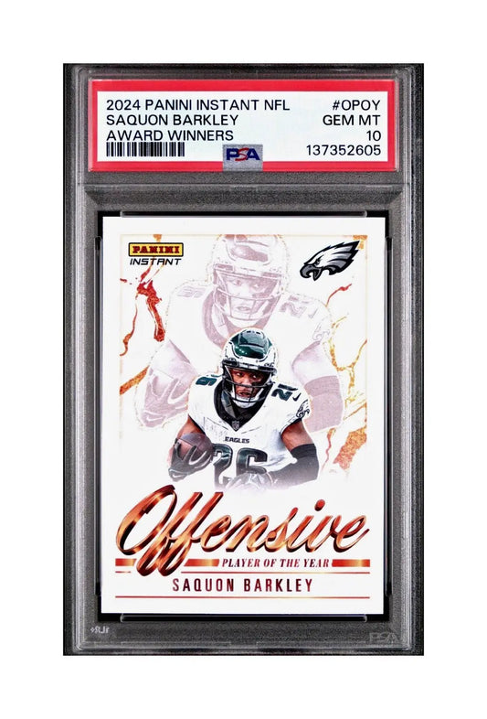 Saquon Barkley 2024 Panini NFL AP Offensive Player of the Year Eagles PSA 10 Gem - Football Card Single