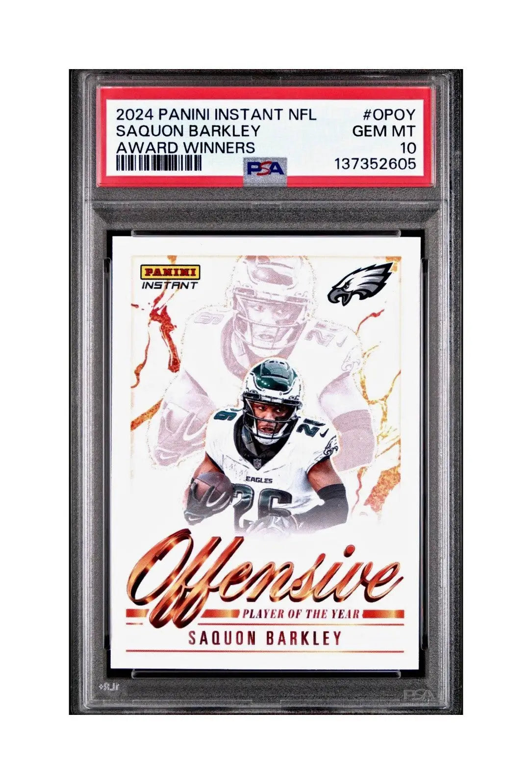 Saquon Barkley 2024 Panini NFL AP Offensive Player of the Year Eagles PSA 10 Gem