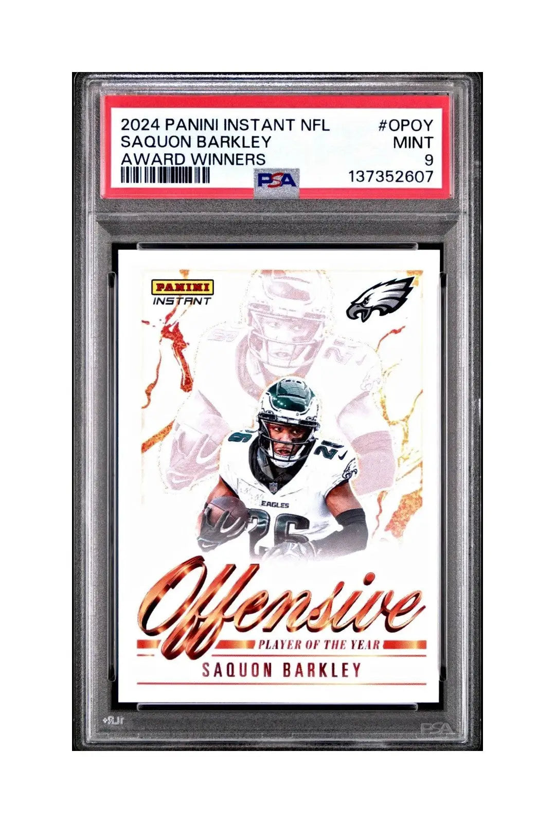 Saquon Barkley 2024 Panini NFL AP Offensive Player of the Year Eagles PSA 9 Mint - Football Card Single
