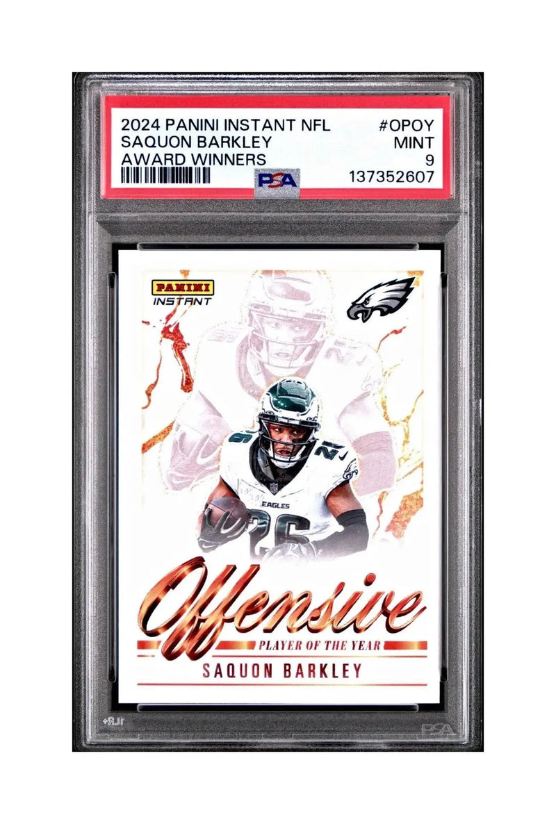 Saquon Barkley 2024 Panini NFL AP Offensive Player of the Year Eagles PSA 9 Mint - Football Card Single