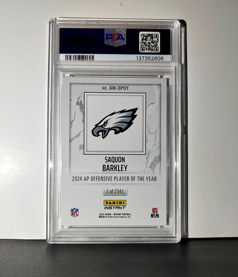 Saquon Barkley 2024 Panini NFL AP Offensive Player of the Year Eagles PSA 9 Mint