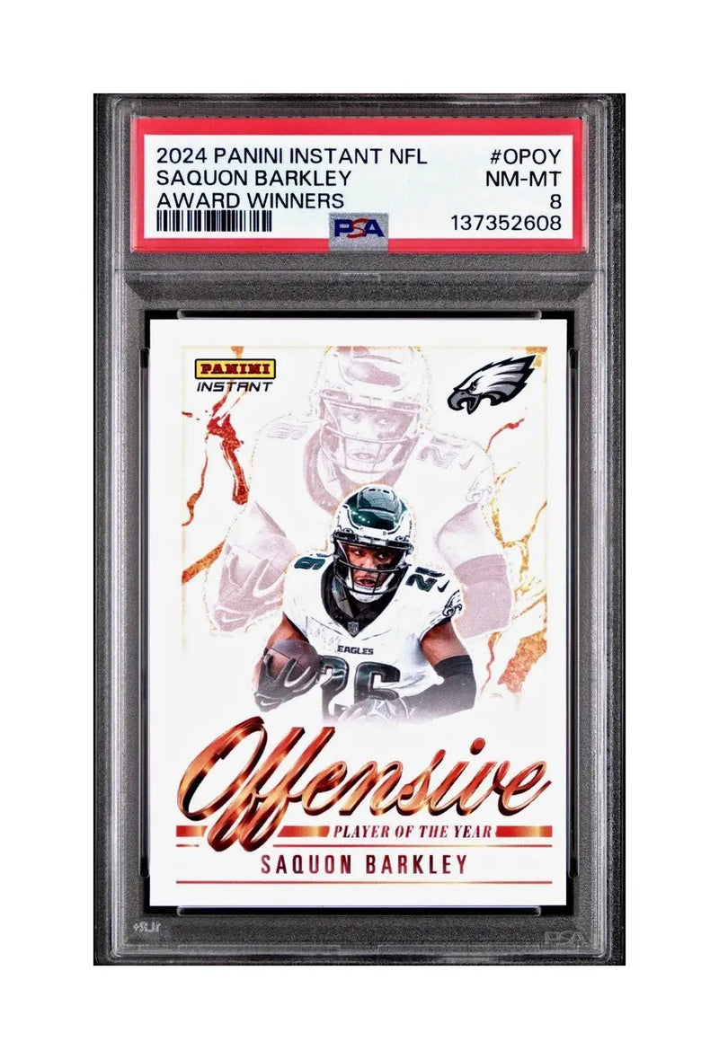 Saquon Barkley 2024 Panini NFL Offensive Player of the Year Eagles PSA 8 NM-MT