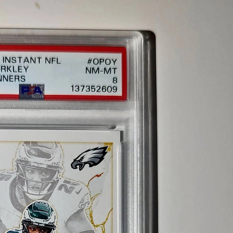 Saquon Barkley 2024 Panini NFL Offensive Player of the Year Eagles PSA 8 NM-MT