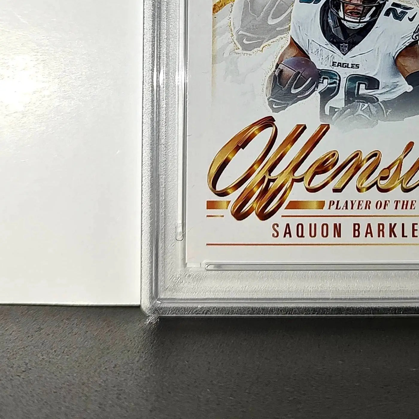 Saquon Barkley 2024 Panini NFL Offensive Player of the Year Eagles PSA 8 NM-MT
