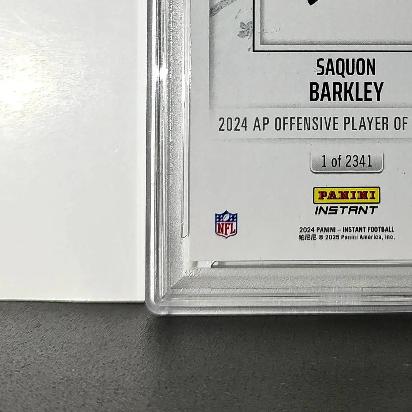 Saquon Barkley 2024 Panini NFL Offensive Player of the Year Eagles PSA 8 NM-MT