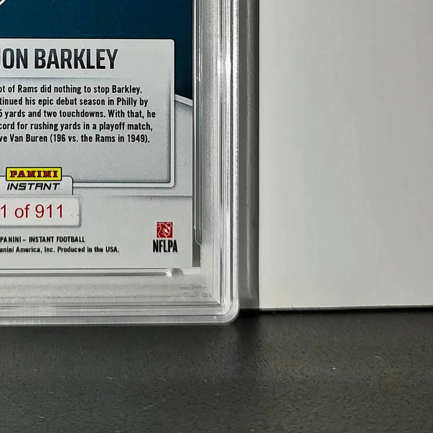 Saquon Barkley 2024 Panini Record Breaker NFL #270 Philadelphia Eagles PSA 10 - Football Card Single