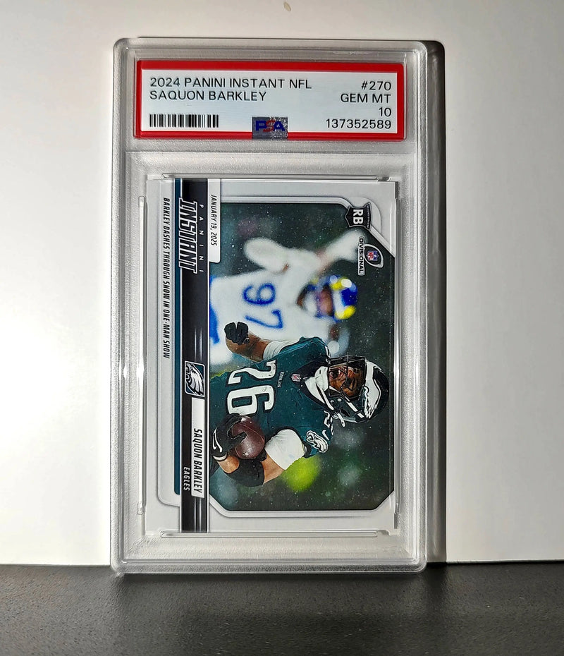Saquon Barkley 2024 Panini Record Breaker NFL #270 Philadelphia Eagles PSA 10 - Football Card Single