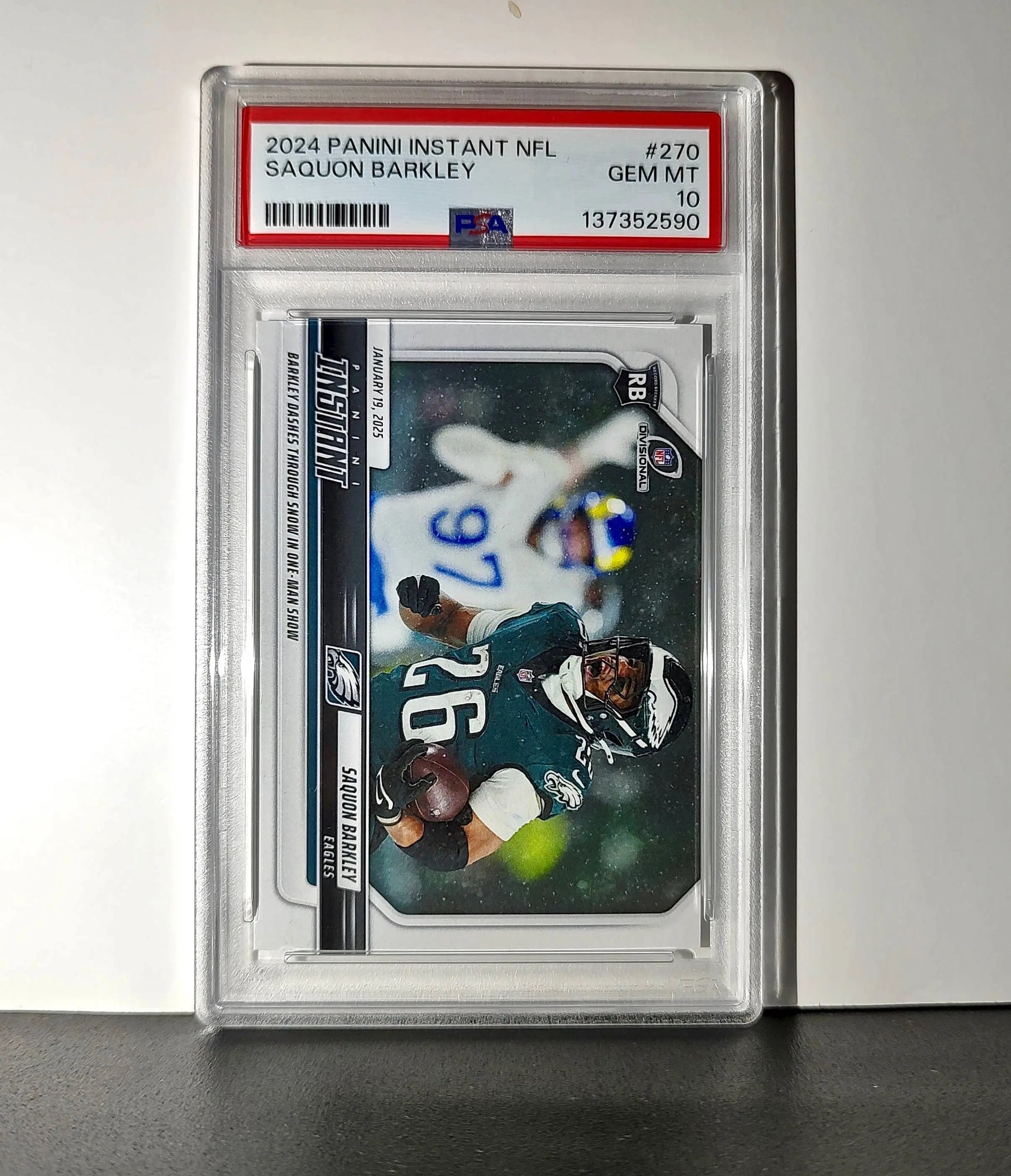 Saquon Barkley 2024 Panini Record Breaker NFL #270 Philadelphia Eagles PSA 10 - Football Card Single