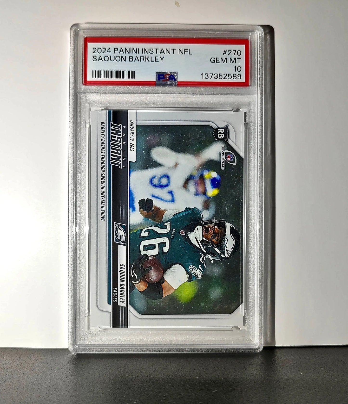 Saquon Barkley 2024 Panini Record Breaker NFL #270 Philadelphia Eagles PSA 10 - Football Card Single