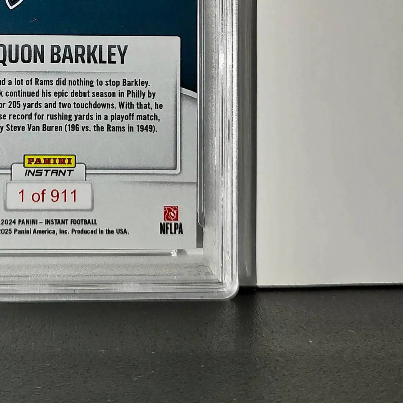 Saquon Barkley 2024 Panini Record Breaker NFL #270 Philadelphia Eagles PSA 10 - Football Card Single