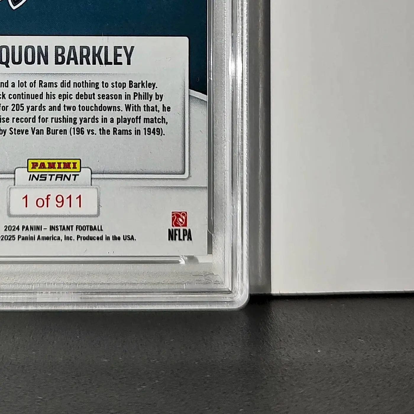 Saquon Barkley 2024 Panini Record Breaker NFL #270 Philadelphia Eagles PSA 10 - Football Card Single