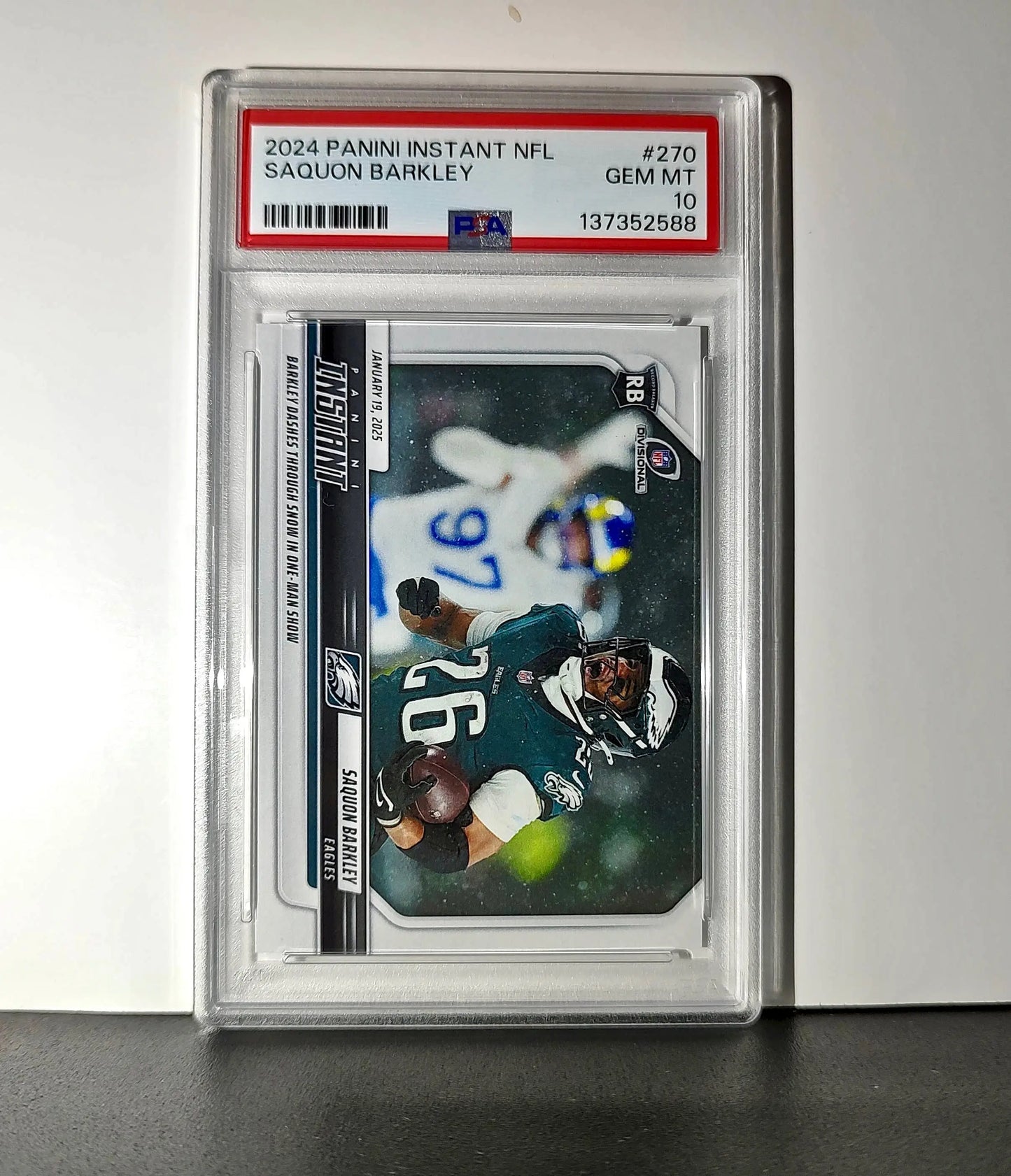 Saquon Barkley 2024 Panini Record Breaker NFL #270 Philadelphia Eagles PSA 10 - Football Card Single
