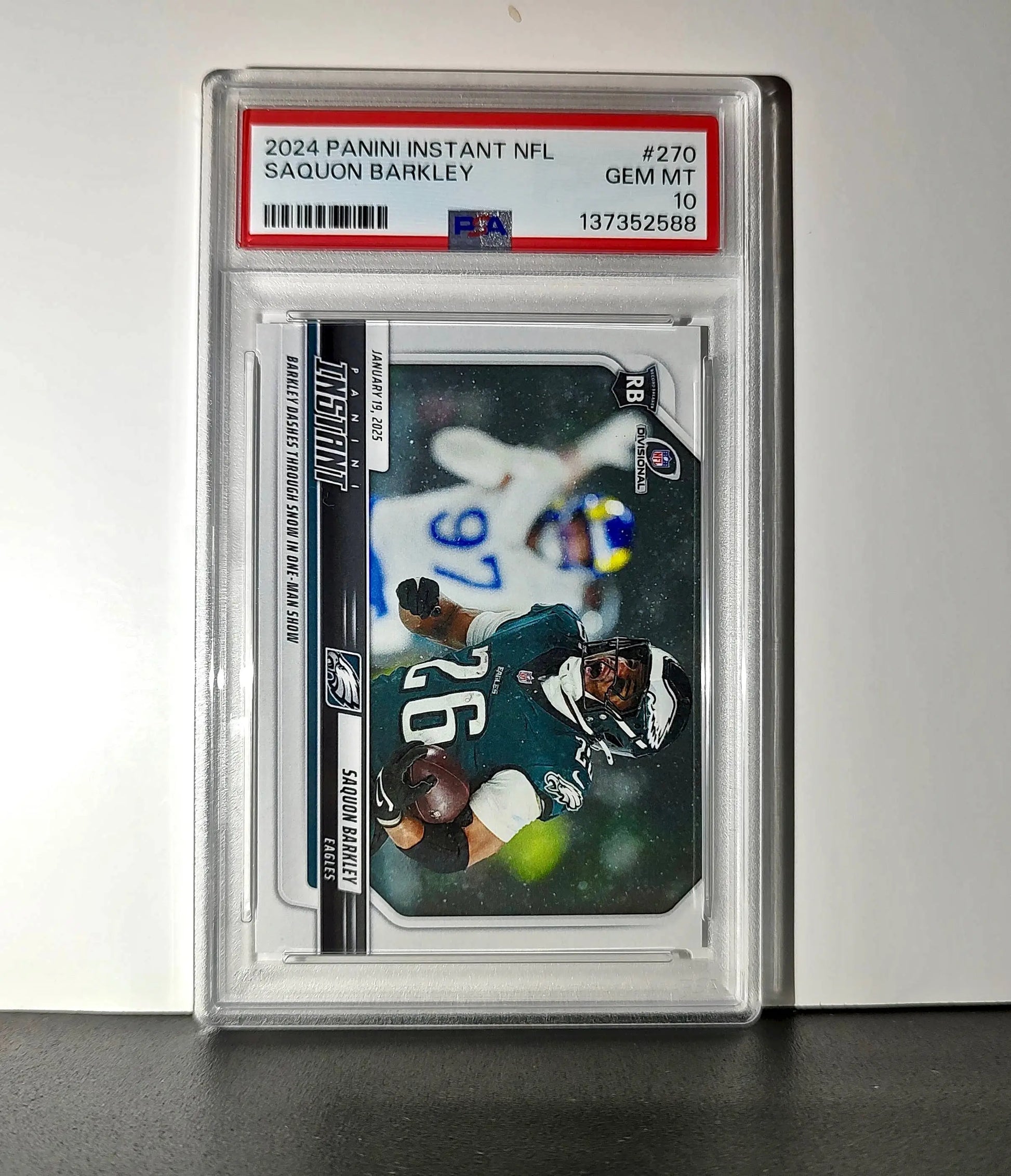 Saquon Barkley 2024 Panini Record Breaker NFL #270 Philadelphia Eagles PSA 10 - Football Card Single