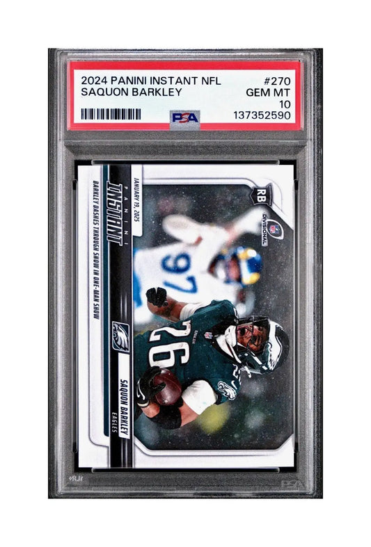 Saquon Barkley 2024 Panini Record Breaker NFL #270 Philadelphia Eagles PSA 10