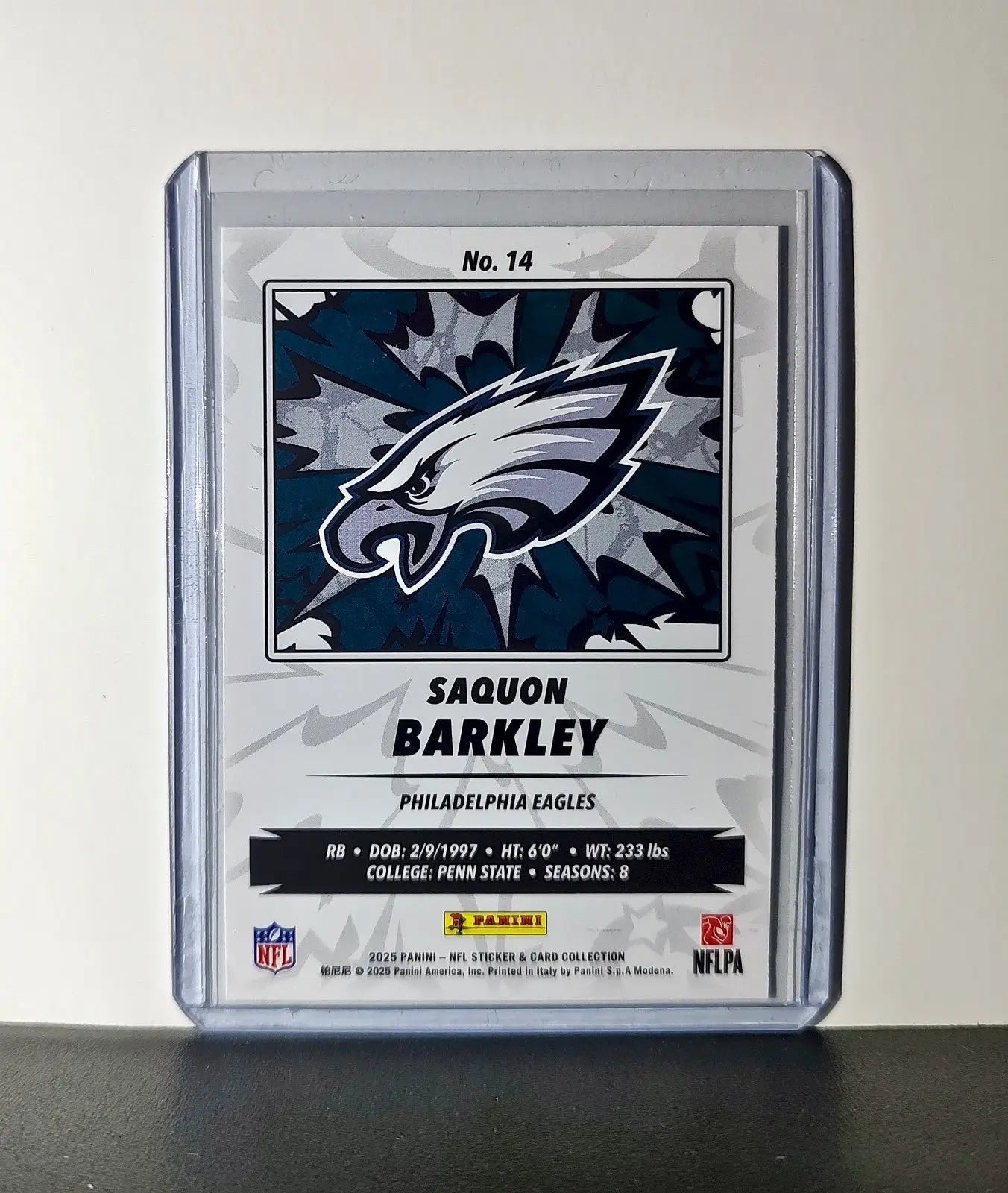 Saquon Barkley 2025 Panini NFL #14 Sticker Card Philadelphia Eagles - Football Card Single