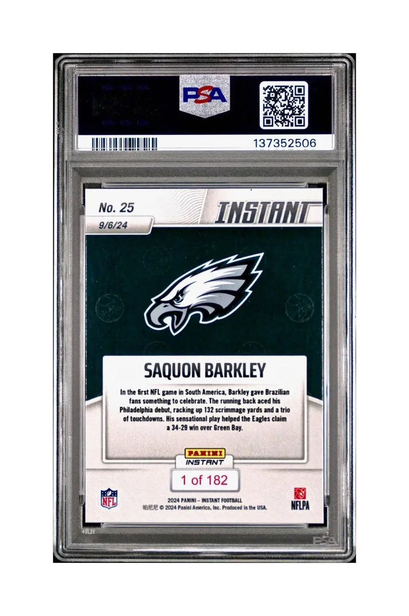Saquon Barkley Rookie 2024 Panini Instant NFL #25 PSA 10 Gem Mint