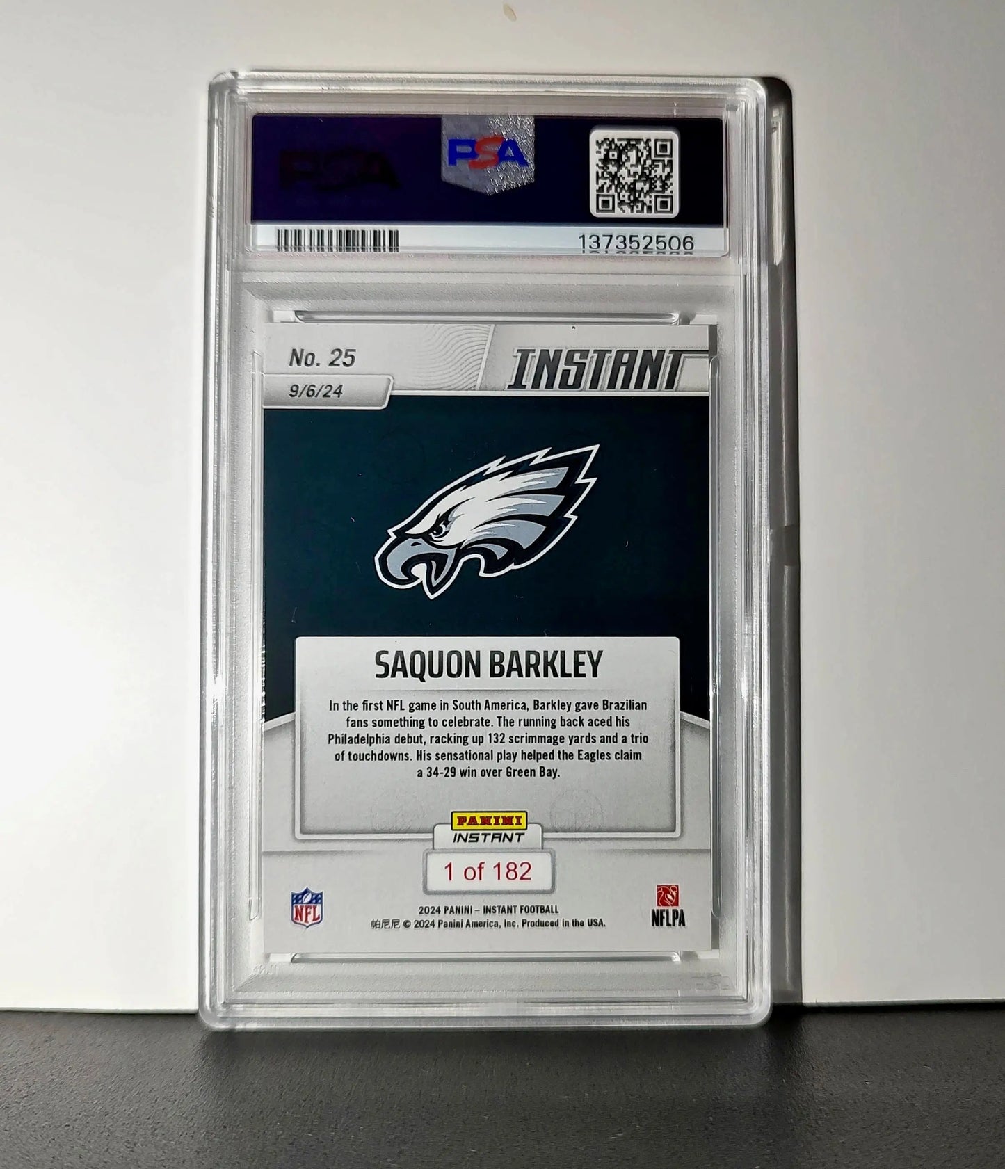 Saquon Barkley Rookie 2024 Panini Instant NFL #25 PSA 10 Gem Mint