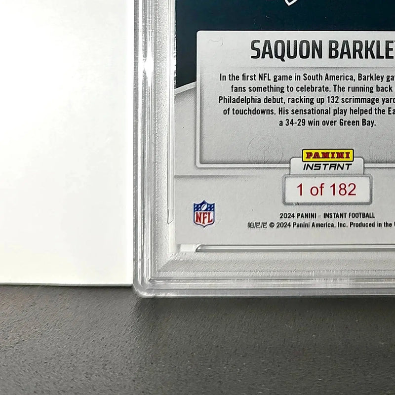 Saquon Barkley Rookie 2024 Panini Instant NFL #25 PSA 10 Gem Mint - Football Card Single