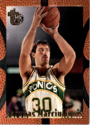 Sarunas Marciulionis - 1994-95 Topps Embossed - #92 - Basketball - Basketball Card Single