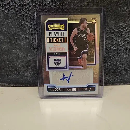 Sasha Vezenkov Contenders Playoff Ticket autographed basketball card featuring rookie auto
