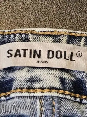 Satin Doll Jeans Womens 8 Acid Wash Bootcut High Rise Light Blue Stretch Denim - Apparel