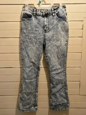 Satin Doll Jeans Womens 8 Acid Wash Bootcut High Rise Light Blue Stretch Denim - Apparel