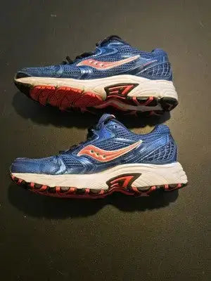 Saucony Running Shoes Womens 6.5 Blue Coral Mesh Leather Athletic Sneakers - Apparel